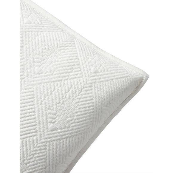 Ralph Lauren Park Row Elysia Euro Pillow Sham Chic Cream Cotton $300 NEW NWT - Picture 3 of 10